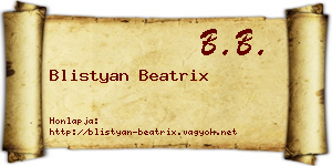 Blistyan Beatrix névjegykártya