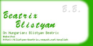 beatrix blistyan business card